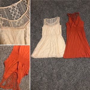 Set of 2 Summer Dresses Lace Detail, Sleeveless